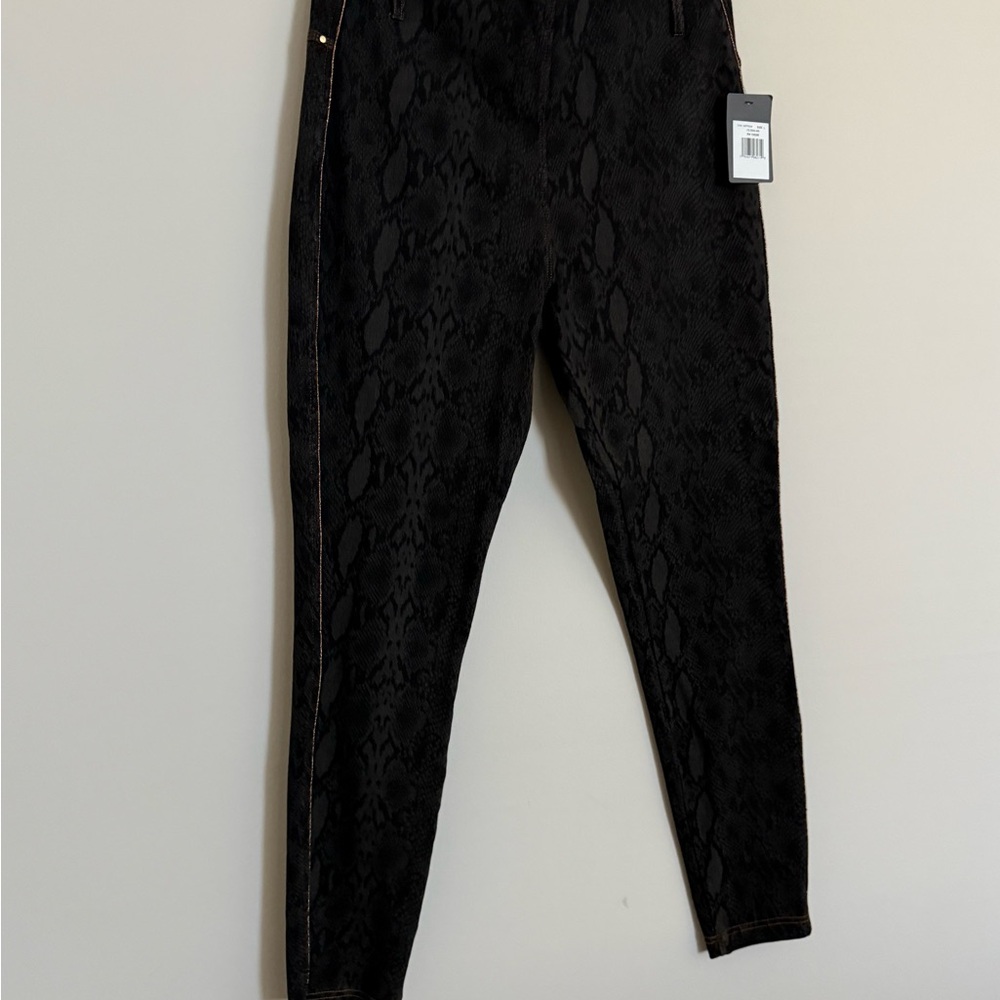 Lysse New York Snake Print Knit Denim Leggings | L | NWT